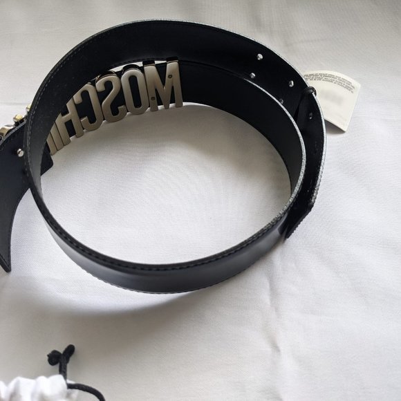 Moschino Couture Jeremy Scott Silver Logo BELT - Picture 6 of 16